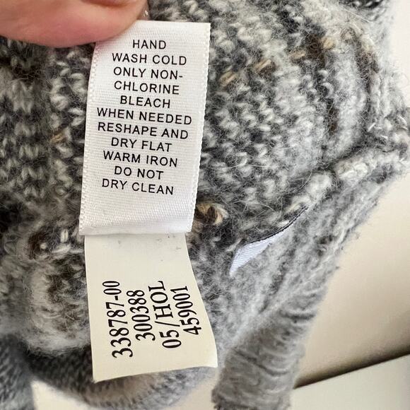 BANANA REPUBLIC Women's Angora & Wool Blend Grey Beige Tan Cardigan Size L - Picture 6 of 11